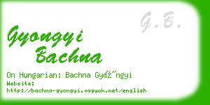 gyongyi bachna business card